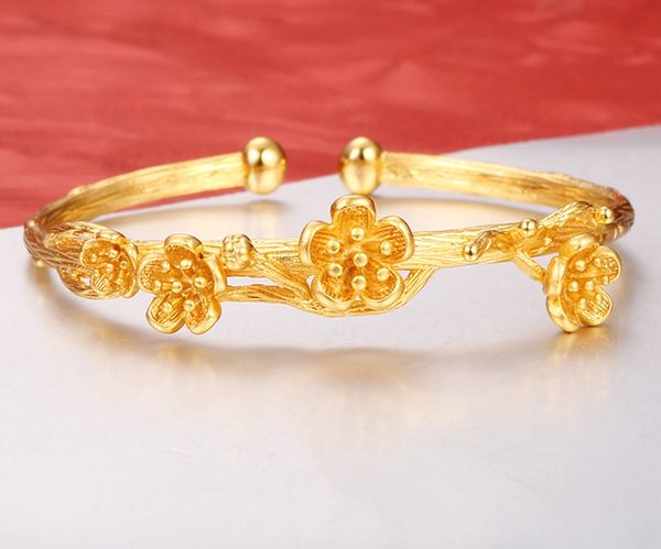 flower patterned cuff bangle solid 18k yellow gold filled womens beautiful bangle bracelet gift present accessories, Black
flower patterned cuff bangle solid 18k yellow gold filled womens beautiful bangle bracelet gift present accessories, Black