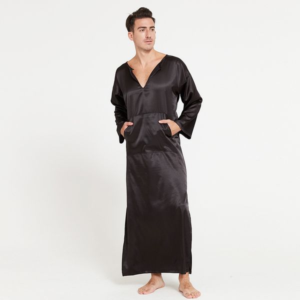 soft silk bath robe male full length overpull bathrobe men comfort wear sleepwear pajamas peignoir homme home wear, Black;brown
soft silk bath robe male full length overpull bathrobe men comfort wear sleepwear pajamas peignoir homme home wear, Black;brown