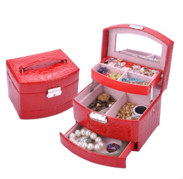 crocodile leather jewelry storage box 3 layers earring ring display organizer with mirror lock drawer bracelet necklace case
crocodile leather jewelry storage box 3 layers earring ring display organizer with mirror lock drawer bracelet necklace case