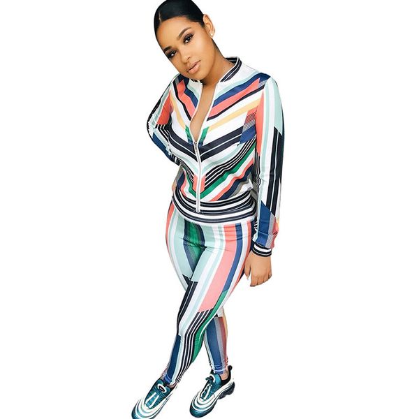 women casual tracksuits two piece set autumn winter striped print long sleeve zipper jackets and pants leisure sweat suits suit, Gray
women casual tracksuits two piece set autumn winter striped print long sleeve zipper jackets and pants leisure sweat suits suit, Gray
