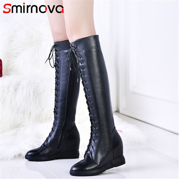 smirnova fashion elegant zip lace up knee high boots autumn shoes genuine leather boots ladies long woman high heel, Black
smirnova fashion elegant zip lace up knee high boots autumn shoes genuine leather boots ladies long woman high heel, Black