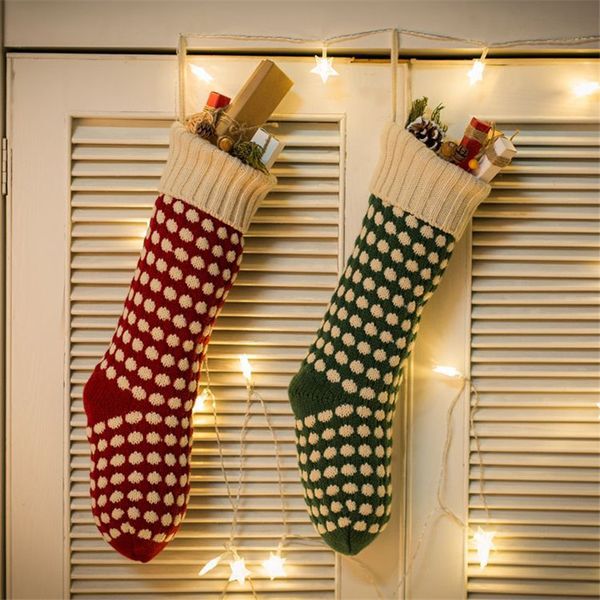 new year decor christmas stockings socks knit santa claus candy gift bag xmas tree hanging ornament decoration for home new 46cm, Pink;yellow
new year decor christmas stockings socks knit santa claus candy gift bag xmas tree hanging ornament decoration for home new 46cm, Pink;yellow