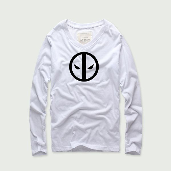 2018 autumn new cute deadpool cartoon print tee shirt men v-neck cotton x-men print long sleeve t-shirt for men t shirt marvel, White;black 
2018 autumn new cute deadpool cartoon print tee shirt men v-neck cotton x-men print long sleeve t-shirt for men t shirt marvel, White;black