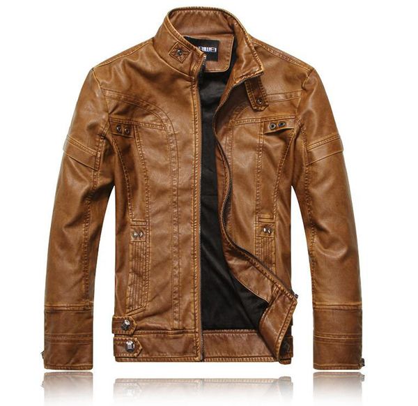 designer men's leather jacket european and american fashion slim men's locomotive pu leather clothing plus velvet, Black
designer men's leather jacket european and american fashion slim men's locomotive pu leather clothing plus velvet, Black