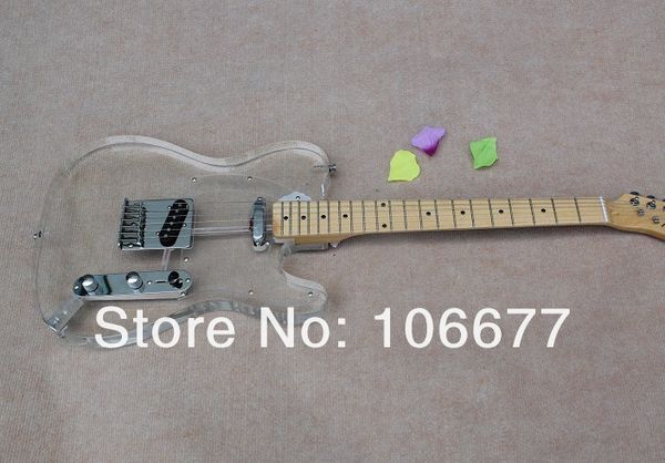 f telecaster acrylic transparent electric guitar maple finger board chrome/ silvery hardware
f telecaster acrylic transparent electric guitar maple finger board chrome/ silvery hardware