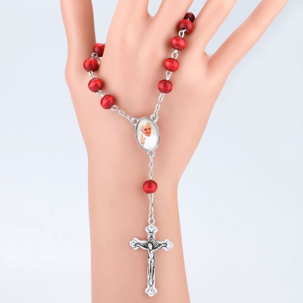 new arrival red wooden beads catholic short rosary bracelets cross pendant women beaded bracelet religious jewelry gift, Black
new arrival red wooden beads catholic short rosary bracelets cross pendant women beaded bracelet religious jewelry gift, Black