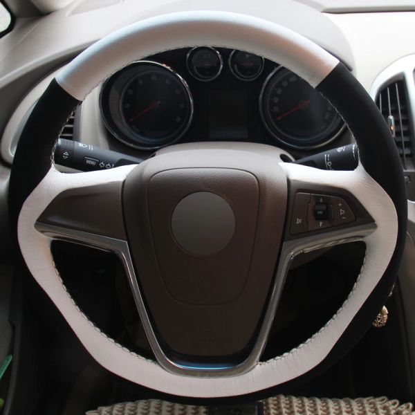 white genuine leather black suede hand-stitched car steering wheel cover for buick excelle xt gt encore opel mokka
white genuine leather black suede hand-stitched car steering wheel cover for buick excelle xt gt encore opel mokka
