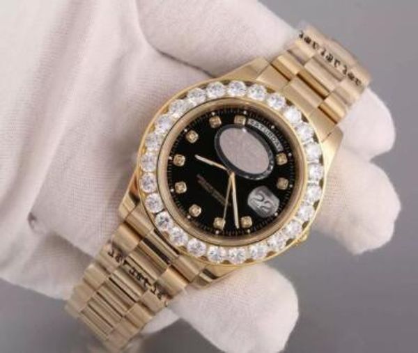 shipping luxury watches super n president day date 18k gold men's watch with diamond bezel dial and diamond hour markers wristwatc, Slivery;brown
shipping luxury watches super n president day date 18k gold men's watch with diamond bezel dial and diamond hour markers wristwatc, Slivery;brown