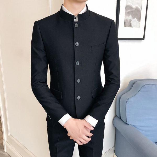 2 pcs chinese collar suit men stand collar 2018 new business casual costume mariage homme terno masculino mandarin suit, White;black
2 pcs chinese collar suit men stand collar 2018 new business casual costume mariage homme terno masculino mandarin suit, White;black