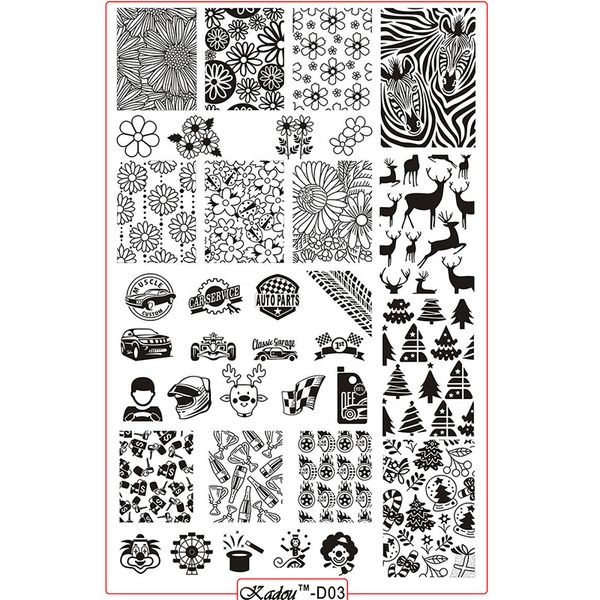 1sheet 9.5*14.5cm rectangle nail stamping plates template animal flower design manicure nail art stamp image plate set kadou-d03, White
1sheet 9.5*14.5cm rectangle nail stamping plates template animal flower design manicure nail art stamp image plate set kadou-d03, White