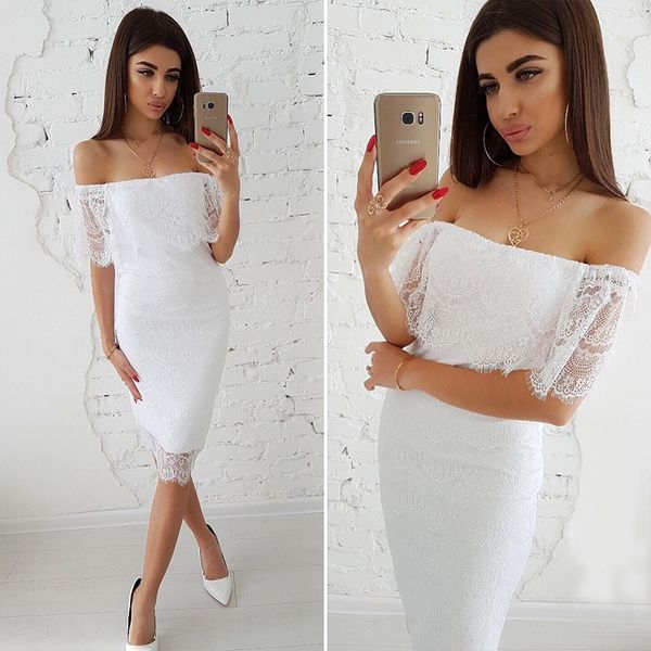 moarcho women solid slash neck lace dress off the shoulder wedding party dress spring summer a line knee-length chic, Black;gray
moarcho women solid slash neck lace dress off the shoulder wedding party dress spring summer a line knee-length chic, Black;gray