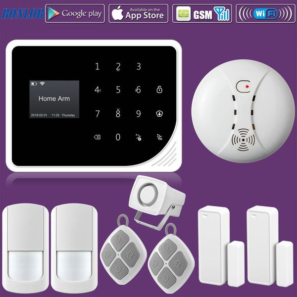 wi-fi gsm сигнализация безопасности дома дыма пожарной сигнализации детектор app управления pir motion sensor diy kit для бесплатная доставк
wi-fi gsm сигнализация безопасности дома дыма пожарной сигнализации детектор app управления pir motion sensor diy kit для бесплатная доставк