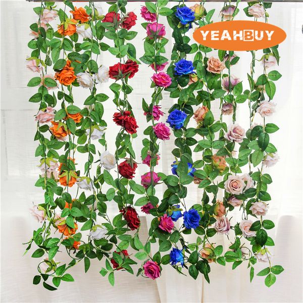 220cm artificial flowers silk roses ivy vine with green leaves for diy home wedding decoration fake leaf hanging garland
220cm artificial flowers silk roses ivy vine with green leaves for diy home wedding decoration fake leaf hanging garland