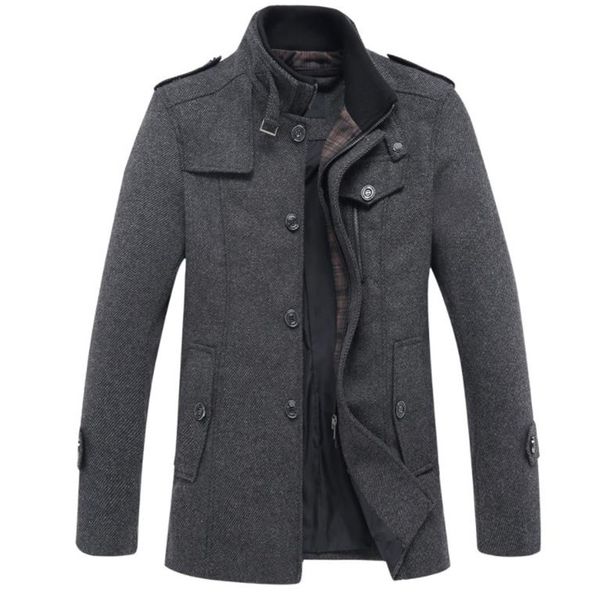 autumn and winter men's woolen coat collar collar solid color business casual coat large size warm overcoat, Black
autumn and winter men's woolen coat collar collar solid color business casual coat large size warm overcoat, Black