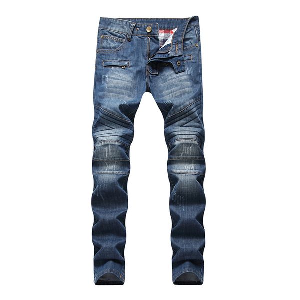 2018 autumn new men's jeans, european and american trade, body repair, straight tube folding motorcycle, casual trousers, male, Blue
2018 autumn new men's jeans, european and american trade, body repair, straight tube folding motorcycle, casual trousers, male, Blue