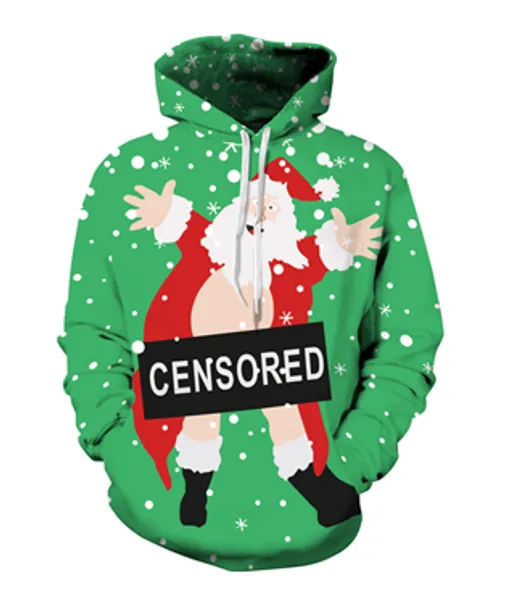 

fashion christmas naughty santa claus 3d print hoodies fashion clothing women/men sweatshirt casual pullovers k240, Black