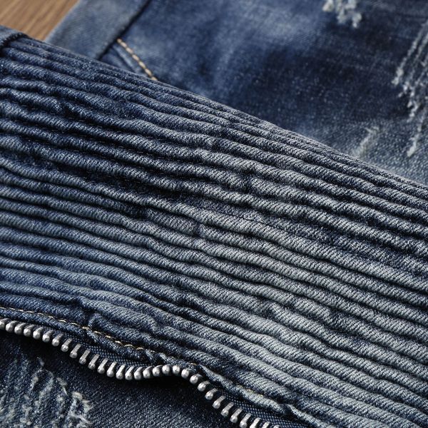 european style men slim ripped blue stretch jeans fashion patchworks fake zippers jeans man high street denim pants size 29-38
european style men slim ripped blue stretch jeans fashion patchworks fake zippers jeans man high street denim pants size 29-38