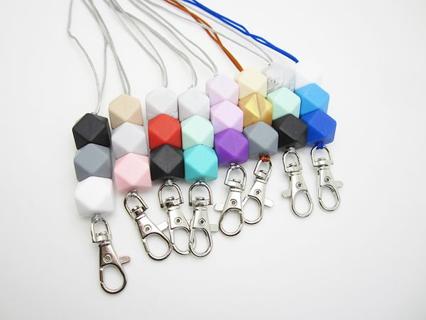 silicone beaded lanyard key holder colorful hexagon beads keychains lanyard necklace with lobster clasp for mom teacher gifts, Silver
silicone beaded lanyard key holder colorful hexagon beads keychains lanyard necklace with lobster clasp for mom teacher gifts, Silver