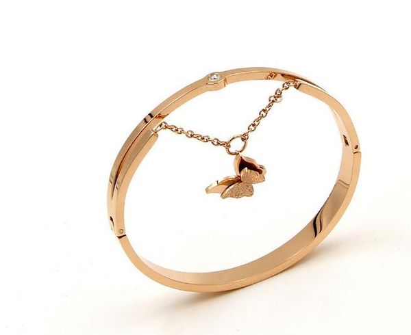 korean version of the new chain matte butterfly dark buckle bracelet fashion wild titanium steel rose gold butterfly studded bracelet, Golden;silver
korean version of the new chain matte butterfly dark buckle bracelet fashion wild titanium steel rose gold butterfly studded bracelet, Golden;silver