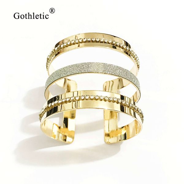 gothletic gold-color rhinestone open cuff bracelet for women 50mm width bracelets & bangles fashion jewelry 2018 new, Black
gothletic gold-color rhinestone open cuff bracelet for women 50mm width bracelets & bangles fashion jewelry 2018 new, Black