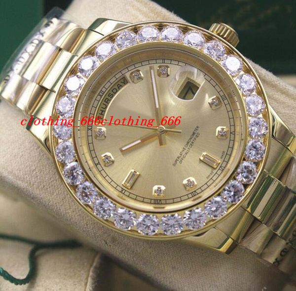 luxury watches mens gold dial bigger diamond bezel 118348 watch chest 41mm automatic fashion men's watch wristwatch, Slivery;brown
luxury watches mens gold dial bigger diamond bezel 118348 watch chest 41mm automatic fashion men's watch wristwatch, Slivery;brown