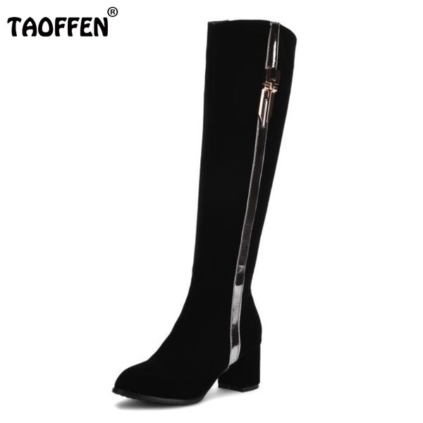 taoffen women knee boots woman suede leather square heel bootines mujer ladies brand zipper heels footwear shoes size 31-43, Black
taoffen women knee boots woman suede leather square heel bootines mujer ladies brand zipper heels footwear shoes size 31-43, Black