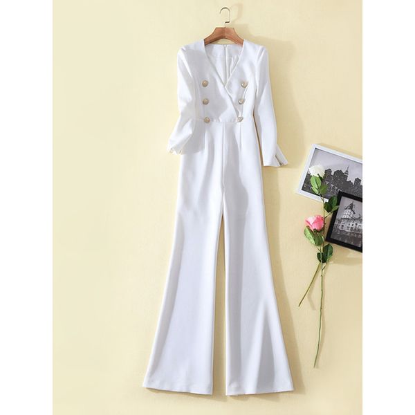 high street fashion 2017 designer jumpsuit women's lion buttons double breasted boot cut flare jumpsuit rompers, Black;white
high street fashion 2017 designer jumpsuit women's lion buttons double breasted boot cut flare jumpsuit rompers, Black;white
