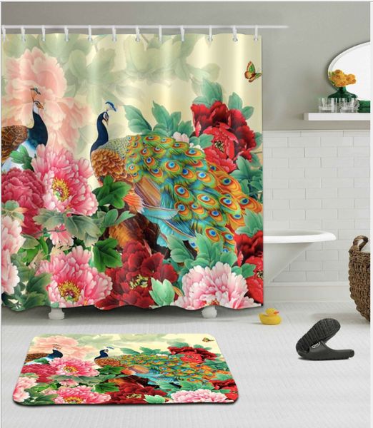 peacocks shower curtain polyester waterproof bath curtain shower curtains for bath room with 12 hooks floor mat sets
peacocks shower curtain polyester waterproof bath curtain shower curtains for bath room with 12 hooks floor mat sets