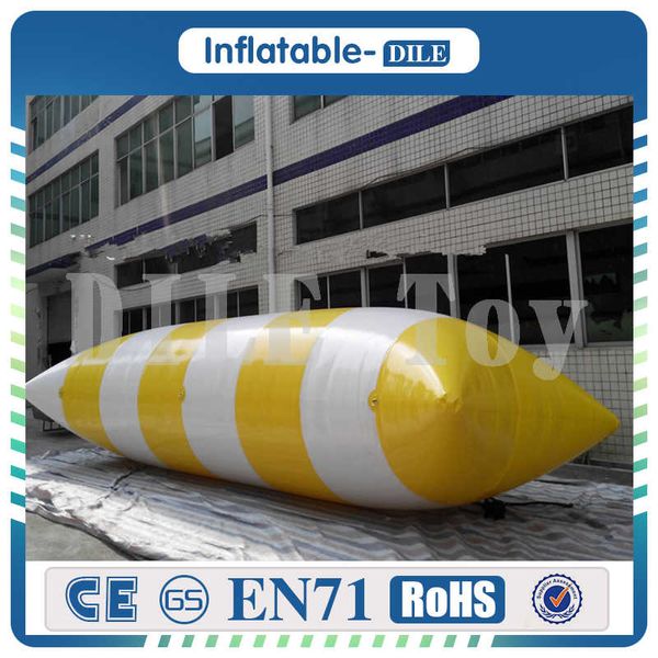 Pump 6x2m Thrilling Inflatable Water Catapult Blobs Jump Diving Tower,inflatable Water Jumping Pillow