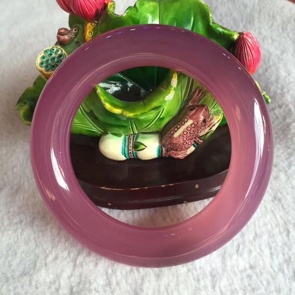 

koraba fine jewelry china art jade jewelry 100% natural beautiful violet agate jade bracelet 54-60mm ing, Golden;silver
