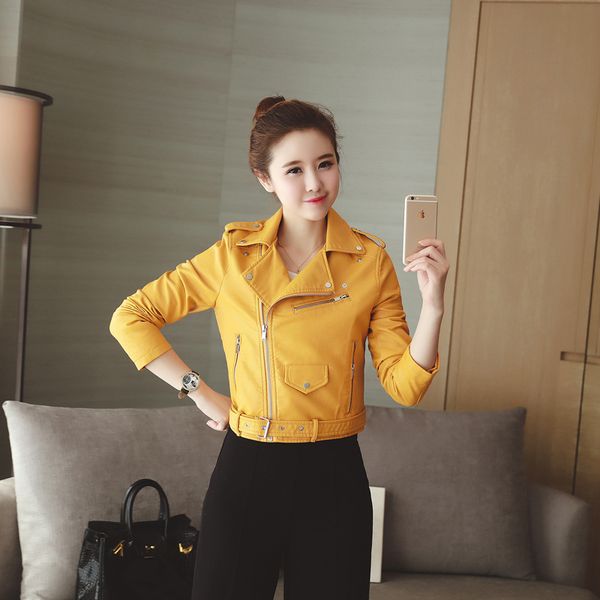 2018 autumn and winter new women's leather jacket korean version of the self-cultivation motorcycle leather jacket fashion women, Black
2018 autumn and winter new women's leather jacket korean version of the self-cultivation motorcycle leather jacket fashion women, Black