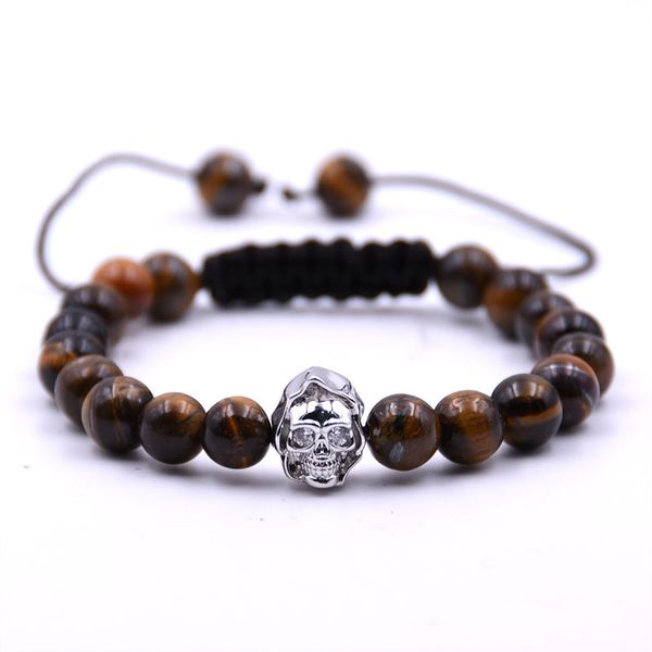 wholesale new handmade stone beads silver skull head yoga braided charm bracelets men women jewelry christmas gift, Black
wholesale new handmade stone beads silver skull head yoga braided charm bracelets men women jewelry christmas gift, Black