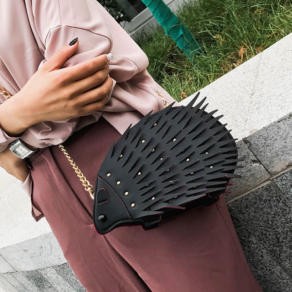 the new female hedgehog fashion design unique personality cool rivet pu shoulder bag wholesale cross chain
the new female hedgehog fashion design unique personality cool rivet pu shoulder bag wholesale cross chain