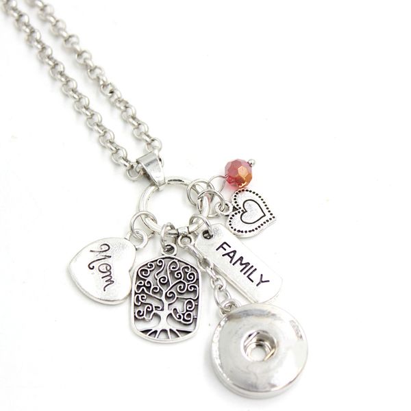 wholesale diy personalized gift 18mm snap jewelry family mom necklace family tree heart pendant snap necklace for mother mom gift, Silver
wholesale diy personalized gift 18mm snap jewelry family mom necklace family tree heart pendant snap necklace for mother mom gift, Silver