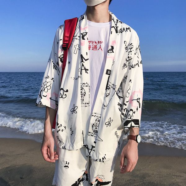 printed kimono jacket men 2018 summer three quater sleeve men's jacket sun protect thin style jackets, Black;brown
printed kimono jacket men 2018 summer three quater sleeve men's jacket sun protect thin style jackets, Black;brown