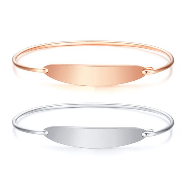 elegant women's id tag bangle rose gold color stainless steel girls cuff bracelet female party jewelry, White
elegant women's id tag bangle rose gold color stainless steel girls cuff bracelet female party jewelry, White
