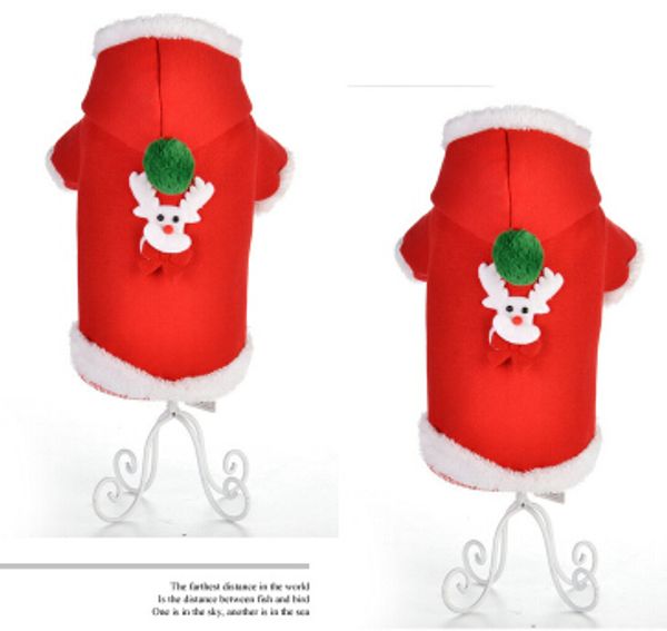 christmas pet dog costumes winter warm dog polyester coat red puppy hoodie jacket with elk decoration
christmas pet dog costumes winter warm dog polyester coat red puppy hoodie jacket with elk decoration