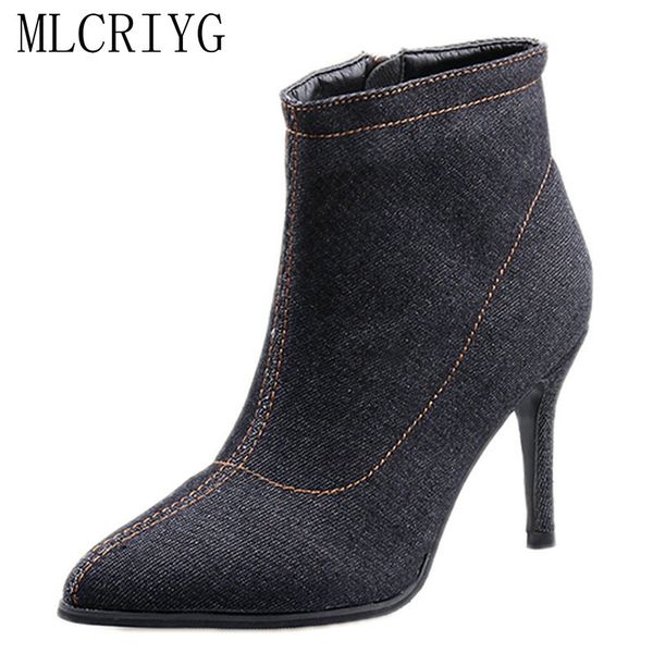 2018 new fashion ankle women's classical boots autumn denim blue coin shoes woman high thin heels ladies most popular boot, Black
2018 new fashion ankle women's classical boots autumn denim blue coin shoes woman high thin heels ladies most popular boot, Black