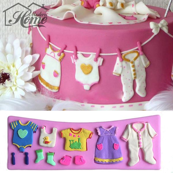wholesale- 3d baby clothes shower silicone mould fondant kitchen cake mold for chocolate decorating baking tool moldes de silicona para
wholesale- 3d baby clothes shower silicone mould fondant kitchen cake mold for chocolate decorating baking tool moldes de silicona para