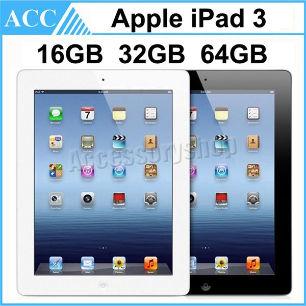 

refurbished original apple ipad 3 wifi version 16gb 32gb 64gb 9.7 inch ios dual core 1.0 ghz a5x chipset tablet pc dhl 1pcs