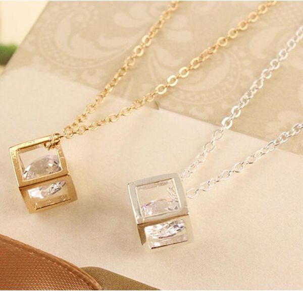 n1036 2016 new fashion korean version of the three-dimensional cube box chain necklace happiness jewelry wholesale, Silver
n1036 2016 new fashion korean version of the three-dimensional cube box chain necklace happiness jewelry wholesale, Silver