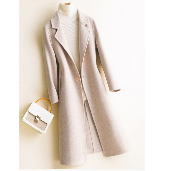 autumn and winter pure wool coat moman casual slim cashmere double-sided jacket long trench coat outwear wool women, Black
autumn and winter pure wool coat moman casual slim cashmere double-sided jacket long trench coat outwear wool women, Black