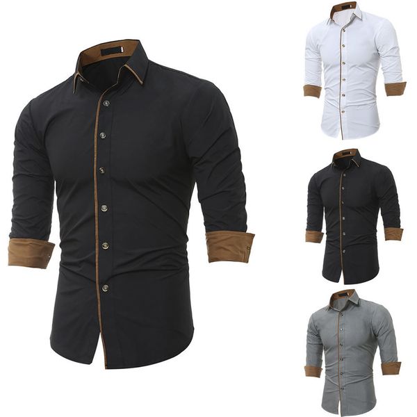new luxury shirts mens casual formal slim fit shirt handsome striped long-sleeved men's shirt, White;black
new luxury shirts mens casual formal slim fit shirt handsome striped long-sleeved men's shirt, White;black