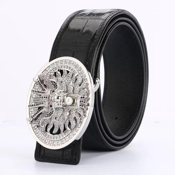 luxury diamonds golden silver metal buckle designer men belts genuine crocodile skin alligator leather male belts for man, Black;brown
luxury diamonds golden silver metal buckle designer men belts genuine crocodile skin alligator leather male belts for man, Black;brown