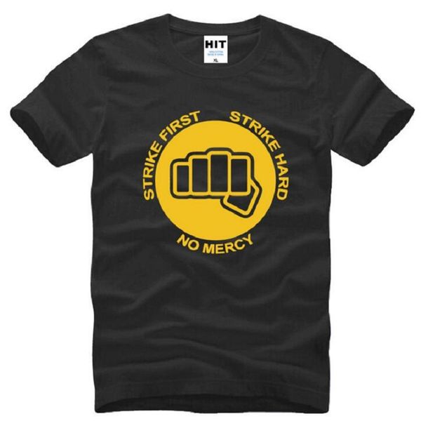 new design strike first strike hard printed t shirts men short sleeve o neck cotton men's t-shirt summer style creative tee, White;black
new design strike first strike hard printed t shirts men short sleeve o neck cotton men's t-shirt summer style creative tee, White;black