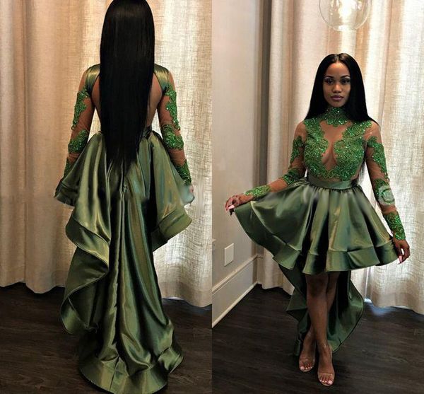 olive green 2019 hi-lo cocktail dresses jewel neck long sleeves beads sequined formal prom evening dresses party gowns homecoming dress, Black
olive green 2019 hi-lo cocktail dresses jewel neck long sleeves beads sequined formal prom evening dresses party gowns homecoming dress, Black