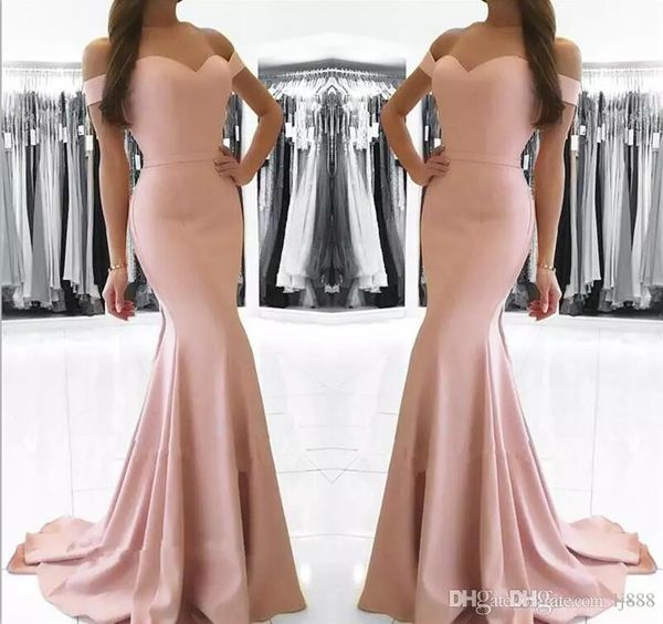 2018 pearl pink off the shoulder satin mermaid long bridesmaid dresses sweep train wedding bridal guest party maid of honor prom dresses, White;pink
2018 pearl pink off the shoulder satin mermaid long bridesmaid dresses sweep train wedding bridal guest party maid of honor prom dresses, White;pink
