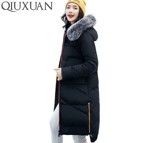 qiuxuan 6 colors women coat 2017 winter warm slim padded cotton jacket fashion female long parkas faux fur hooded collar coat, Black
qiuxuan 6 colors women coat 2017 winter warm slim padded cotton jacket fashion female long parkas faux fur hooded collar coat, Black