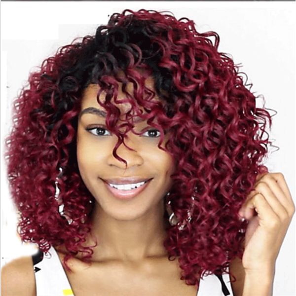 afro ombre длинные синтетические вьющиеся волосы дешевые боковой удар химический головной убор окрашенный парик частичного волокна, Black
afro ombre длинные синтетические вьющиеся волосы дешевые боковой удар химический головной убор окрашенный парик частичного волокна, Black