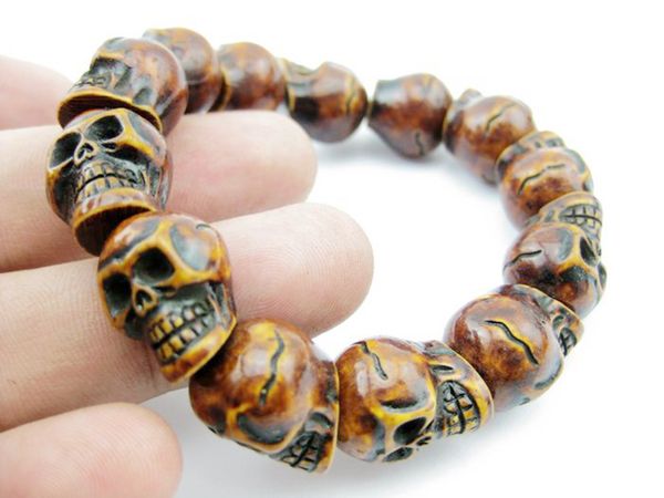 yqtdmy handmade cool men's skull hip hop fashion character imitation bracelet, Black
yqtdmy handmade cool men's skull hip hop fashion character imitation bracelet, Black